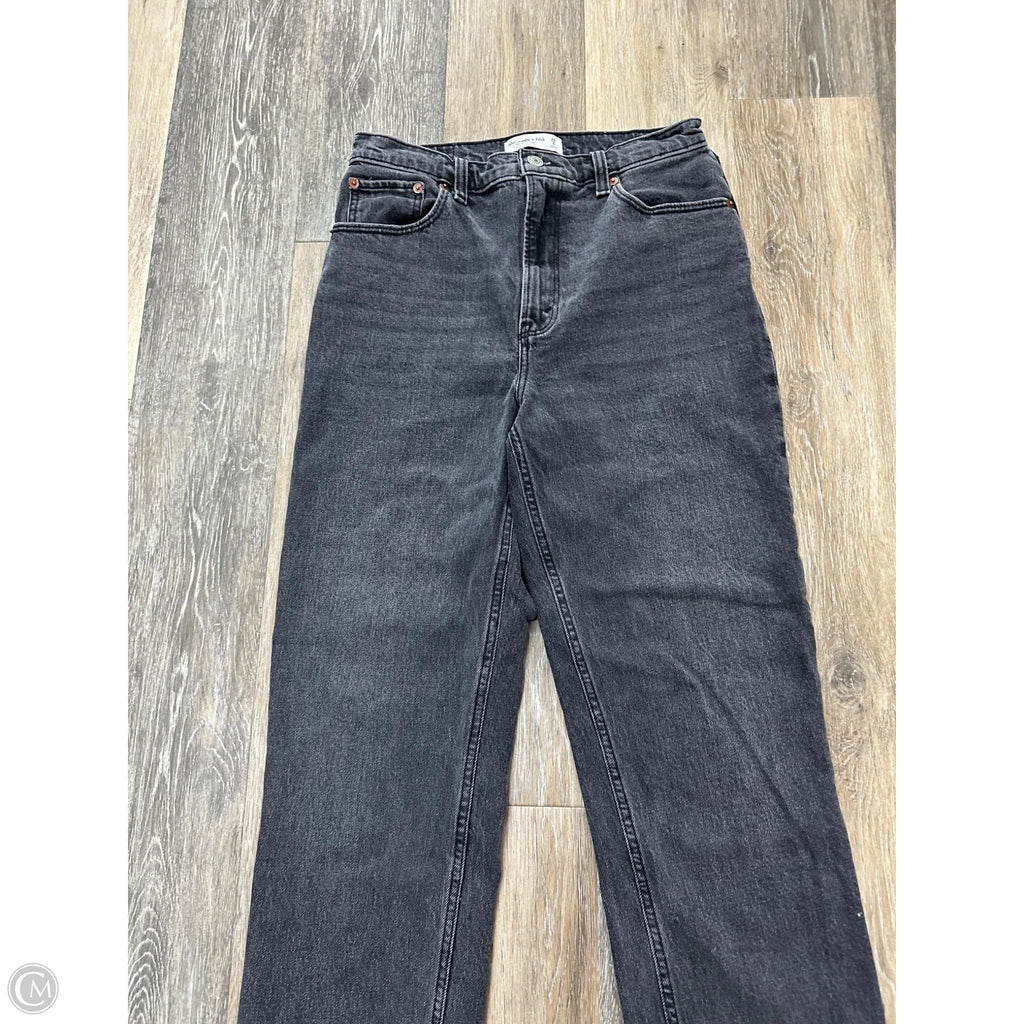 Jeans Straight By Abercrombie And Fitch In Black Denim, Size: 6