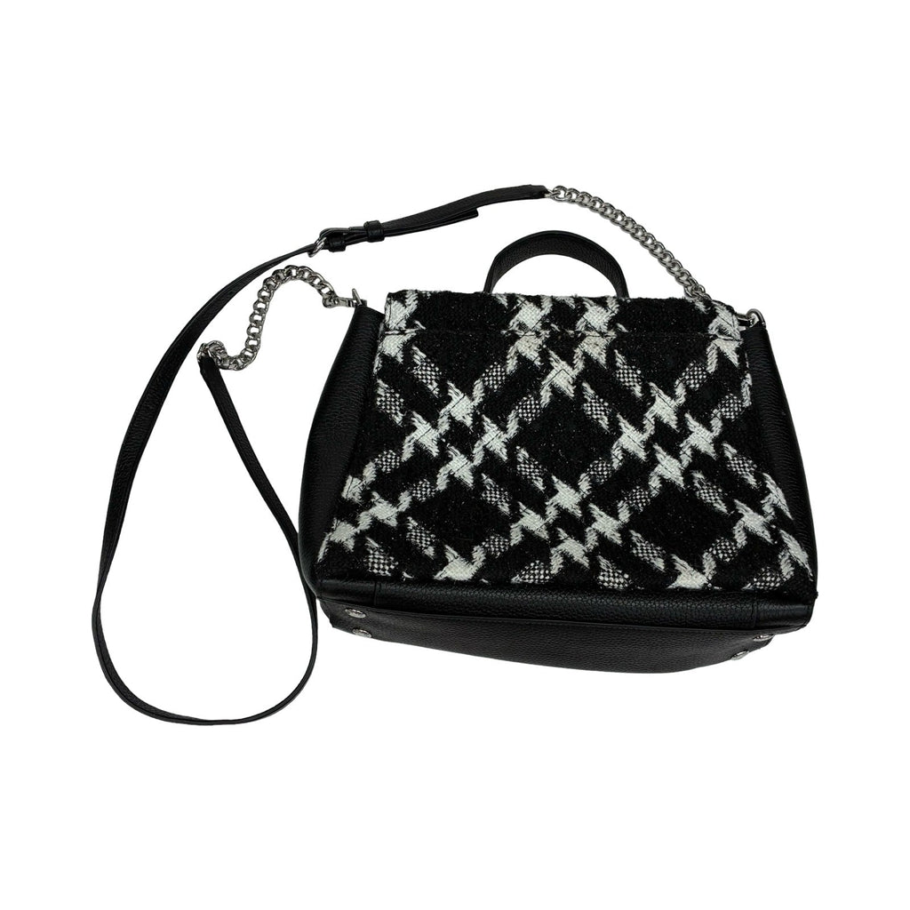 Handbag Designer By Karl Lagerfeld In Black & White, Size:Medium