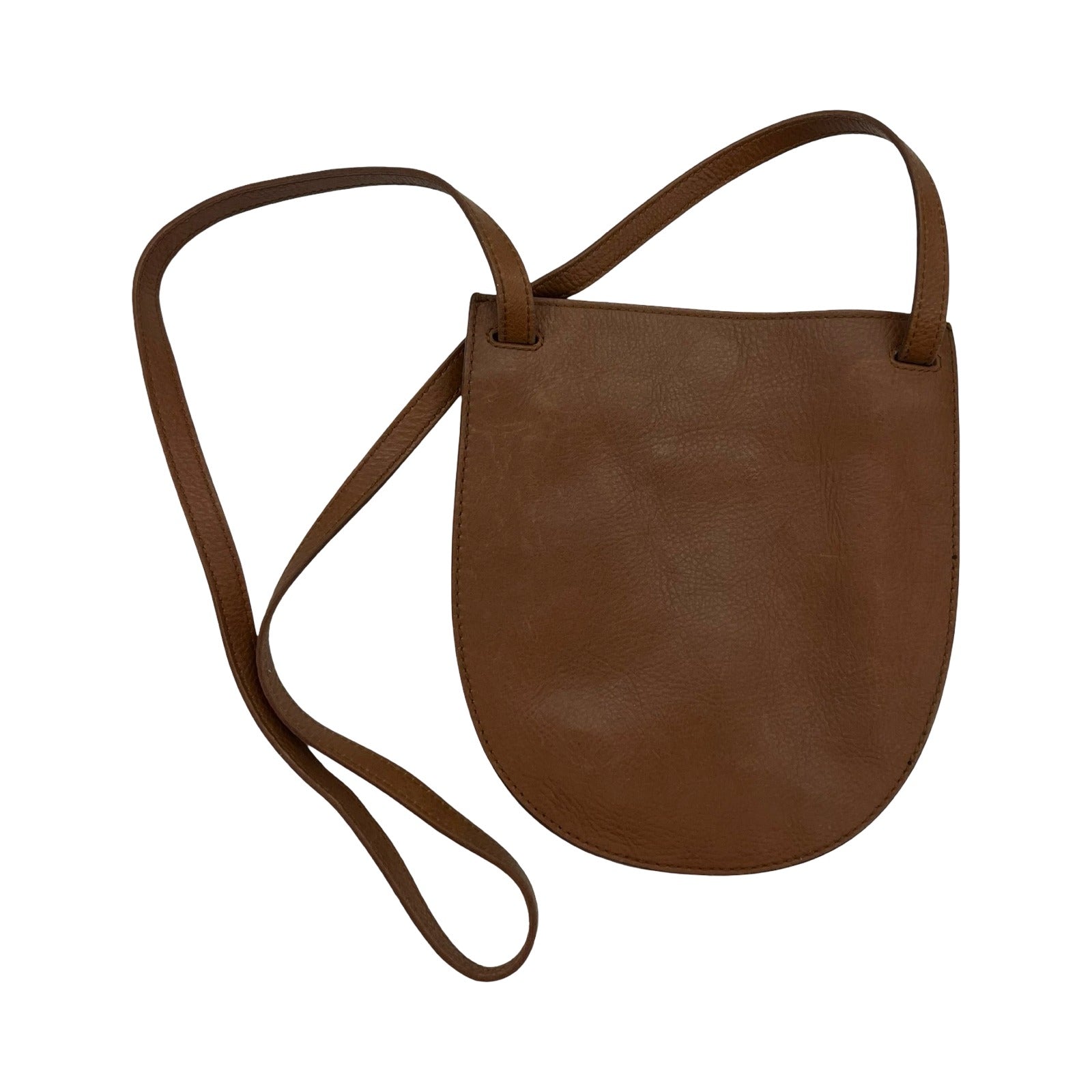 Crossbody Leather By Madewell In Brown & Cream, Size:Small