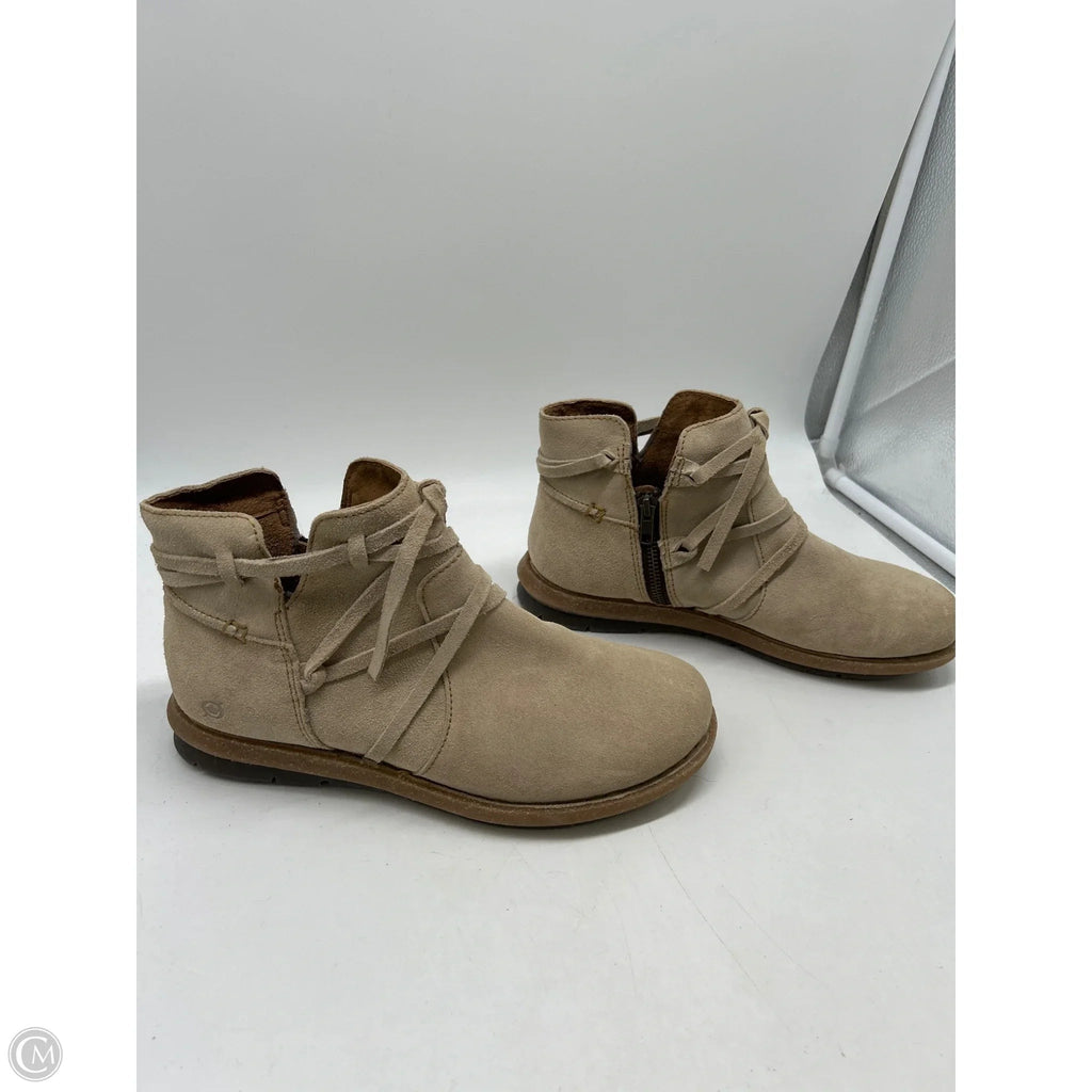 Boots Ankle Flats By Born In Cream, Size: 10