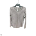 Athletic Top Long Sleeve Collar By Athleta In Striped Pattern, Size: S