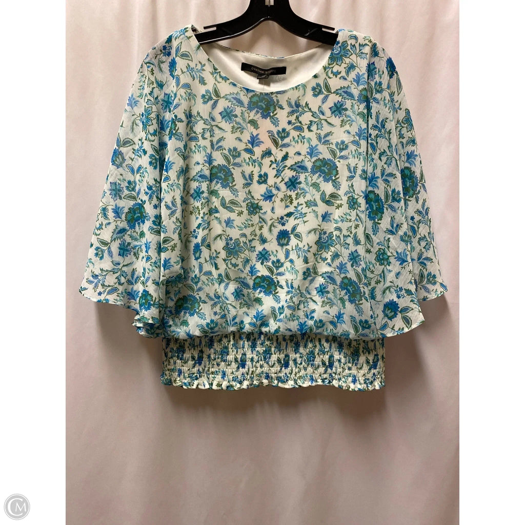 Top Short Sleeve By Cynthia Steffe In Blue & Green, Size: L