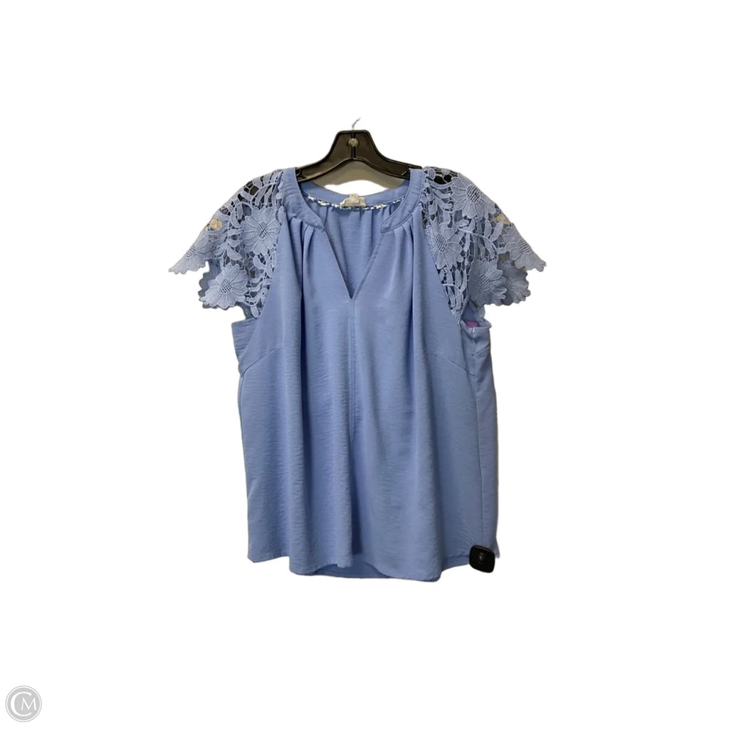 Top Short Sleeve By Umgee In Blue, Size: M