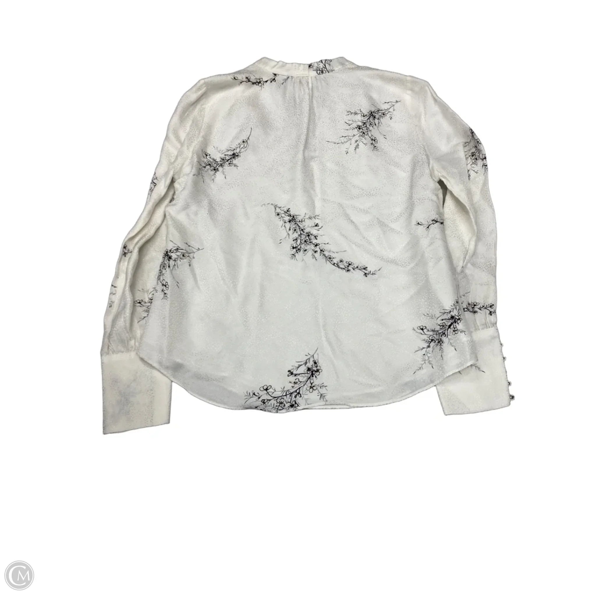 Blouse Long Sleeve By White House Black Market In Black & White, Size: Xs