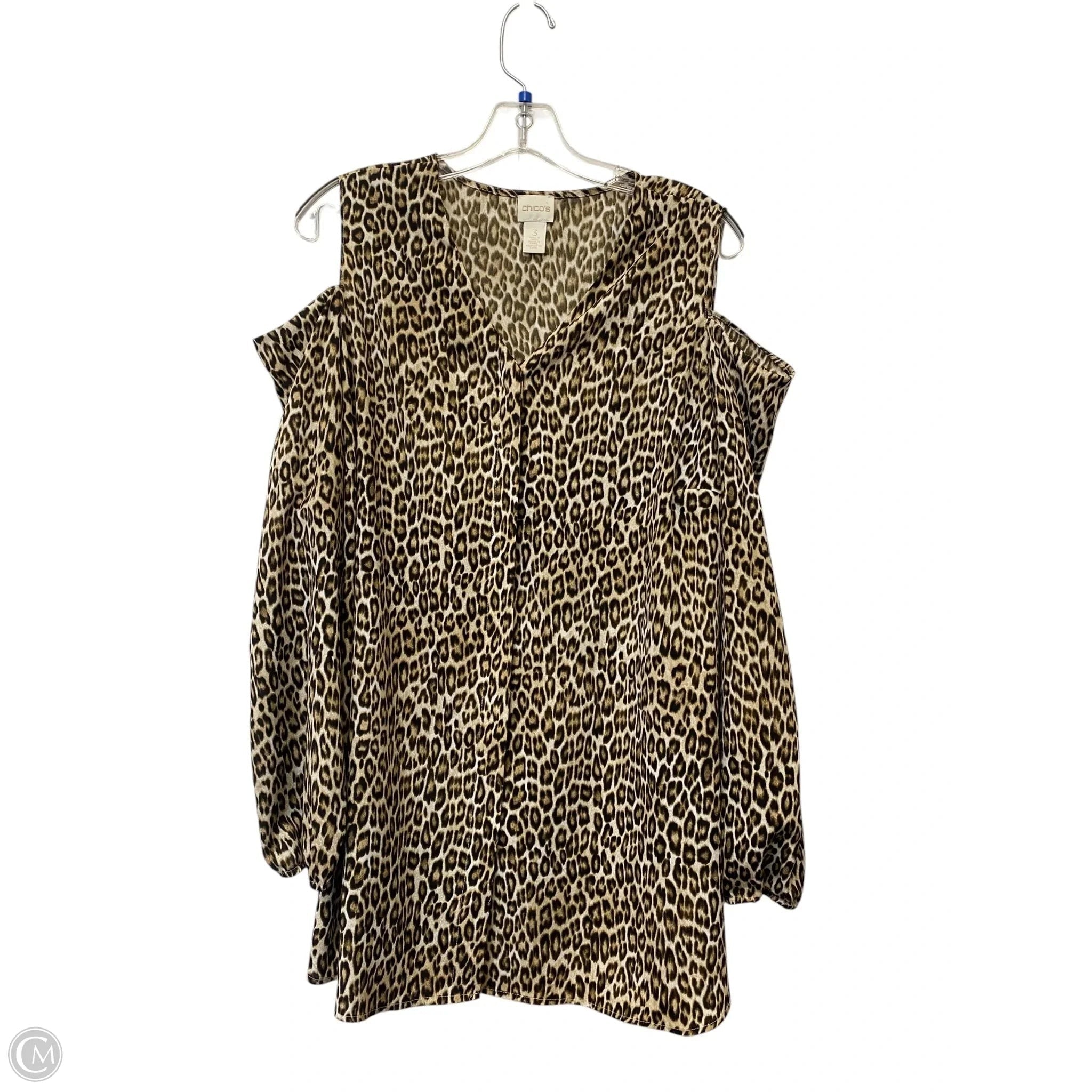 Top Long Sleeve By Chicos In Animal Print, Size: Xl