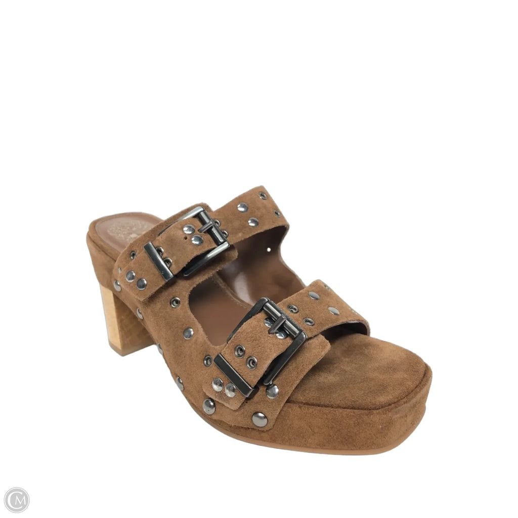 Sandals Heels Block By Vince Camuto In Brown, Size: 7