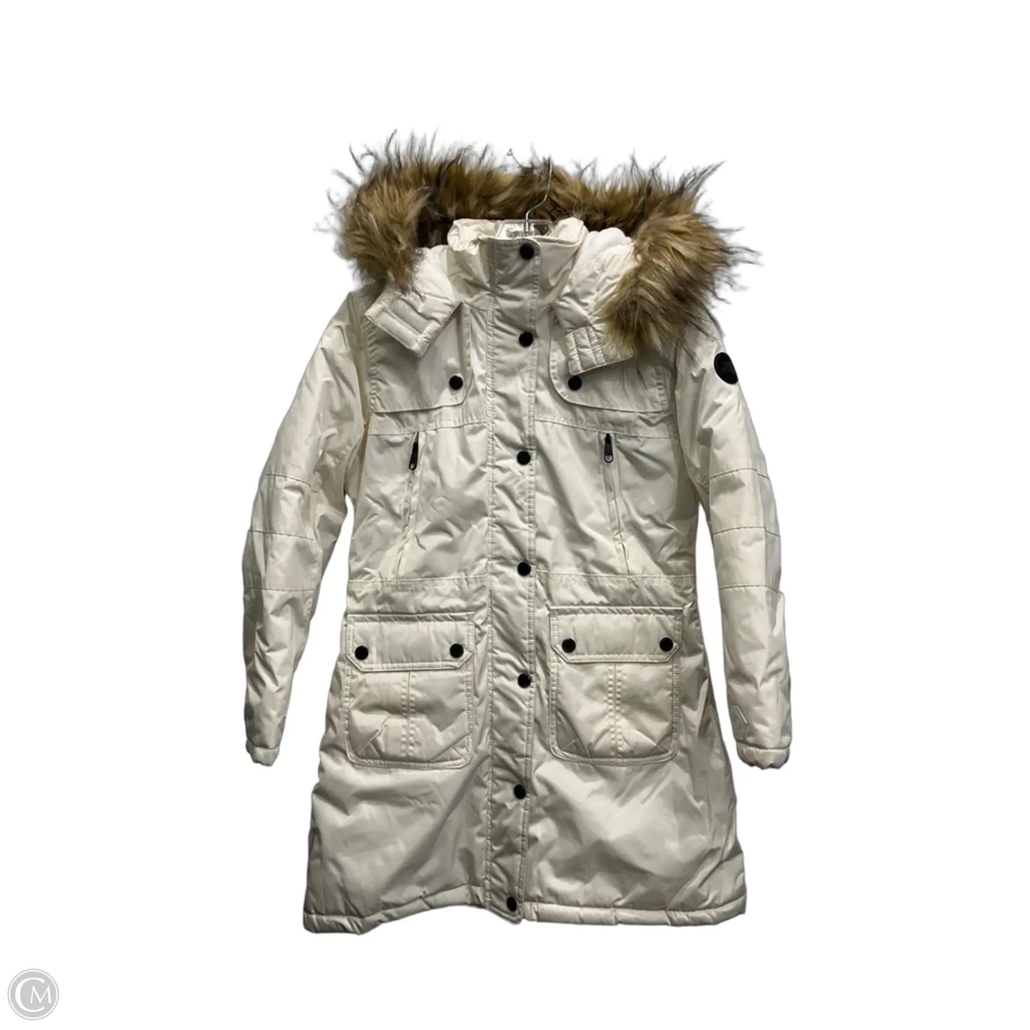 Jacket Puffer & Quilted By Steve Madden In Cream, Size: 10