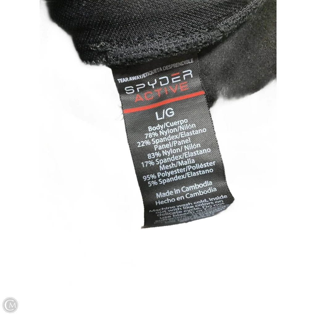 Athletic Top Long Sleeve Crewneck By Spyder In Black, Size: L