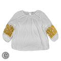 Top Ls By Crown And Ivy In White & Yellow, Size: L