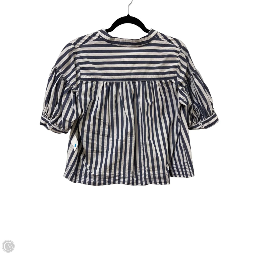 Top Short Sleeve By Anthropologie In Blue, Size: M