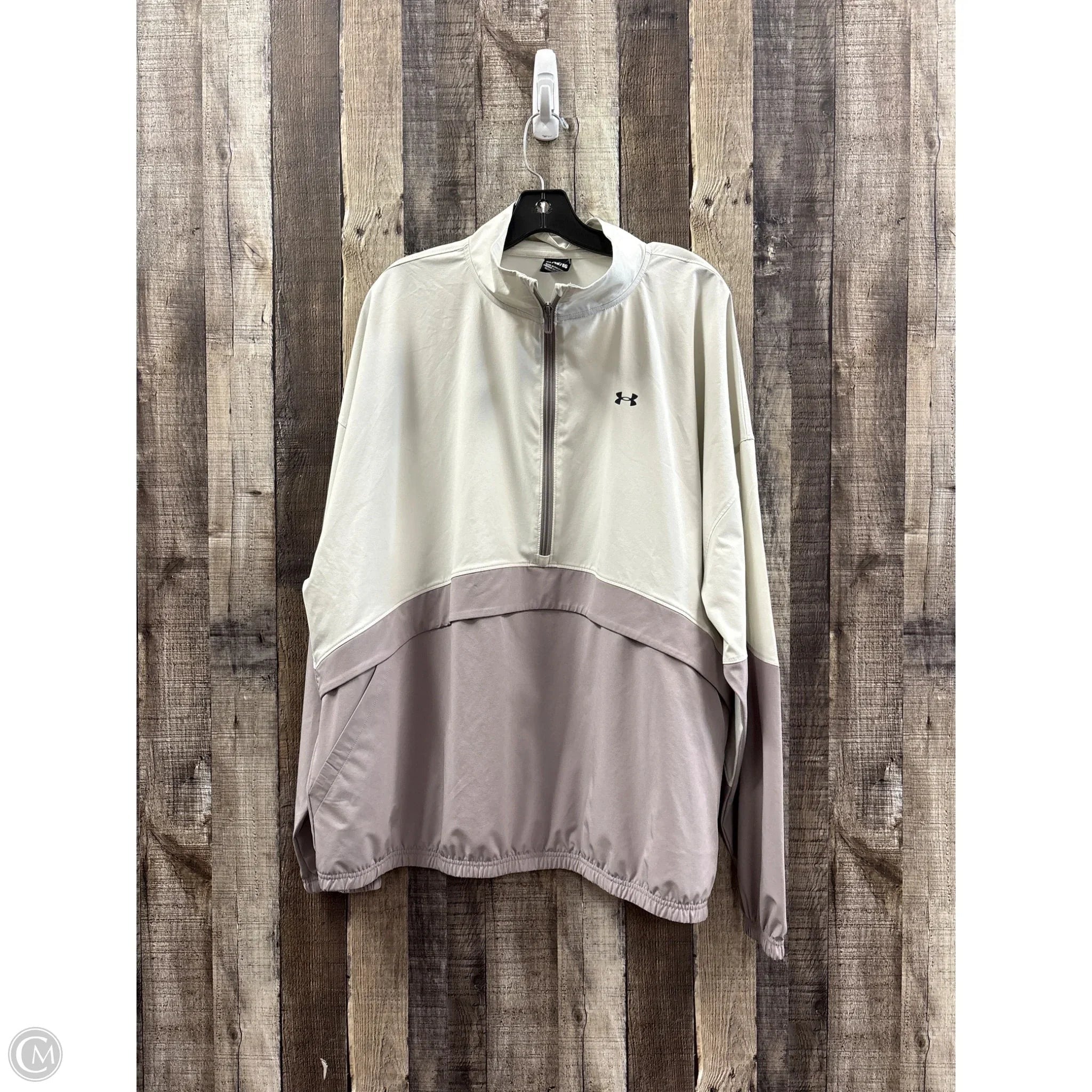 Athletic Jacket By Under Armour In Cream & Grey, Size: Xl