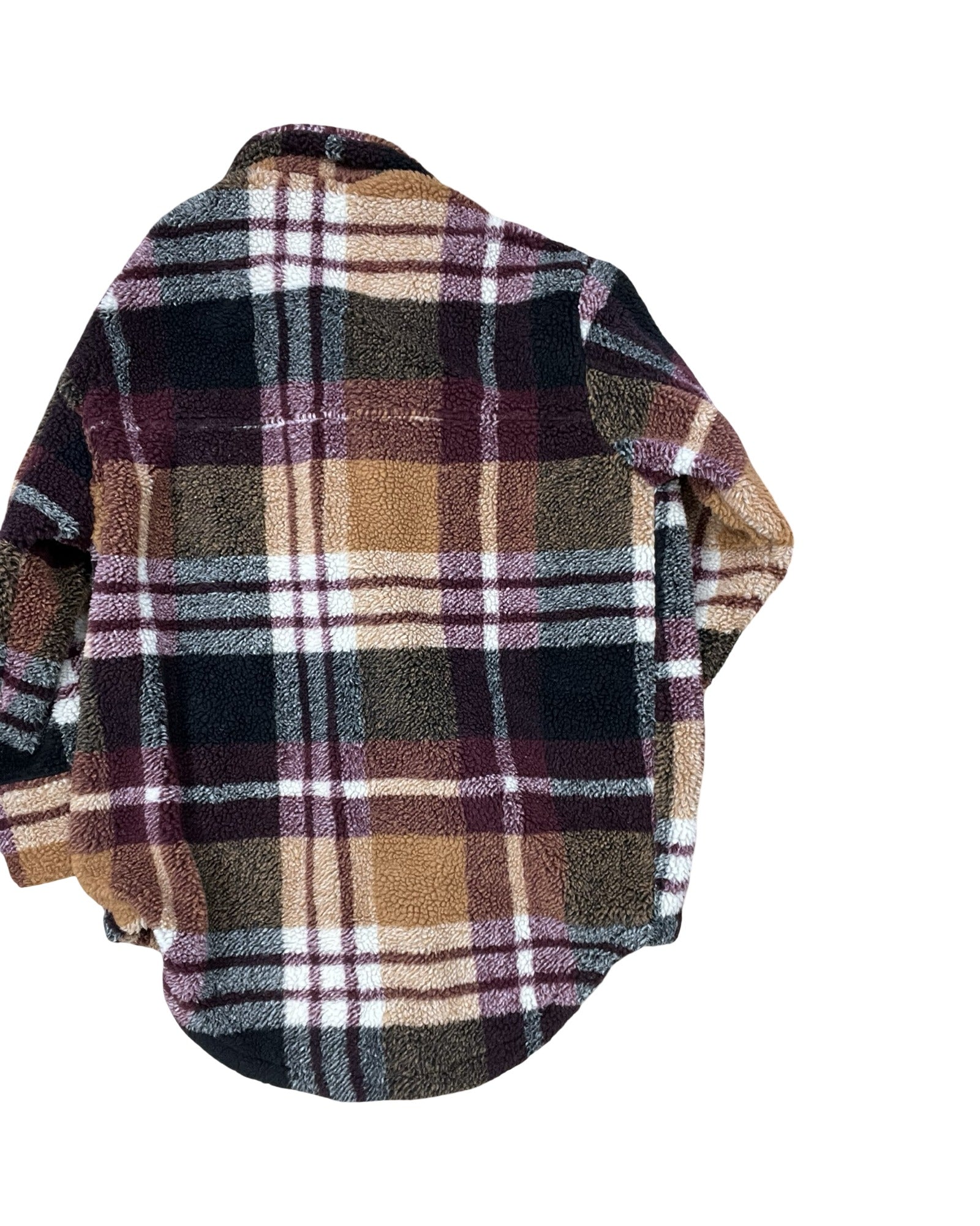 Jacket Faux Fur & Sherpa By American Eagle In Maroon, Size:S