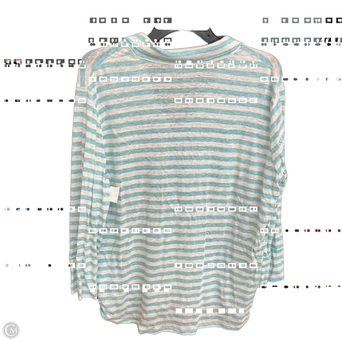Blouse Long Sleeve By J Mclaughlin In Blue & White, Size: Xl