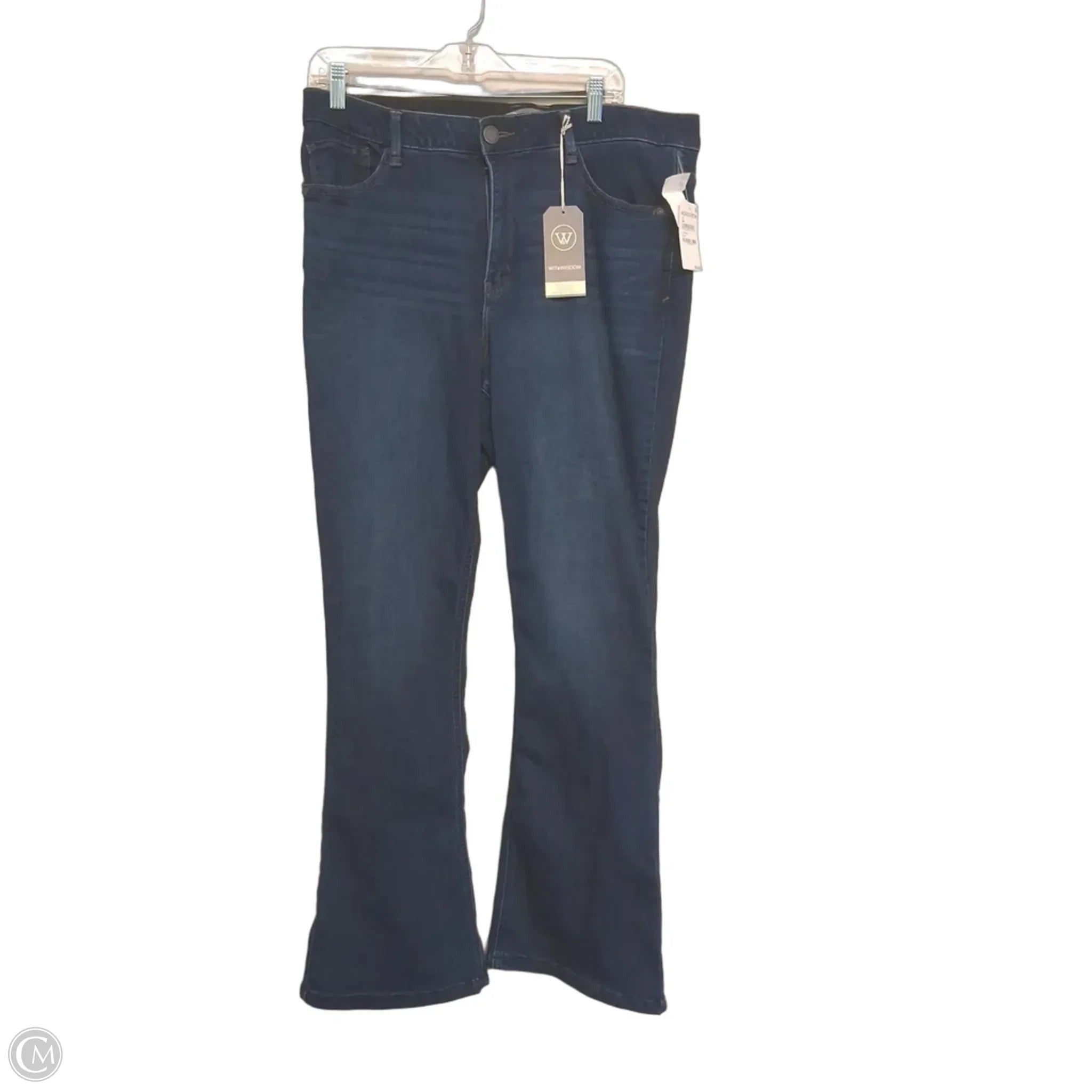 Jeans Flared By Wit & Wisdom In Blue Denim, Size: 16