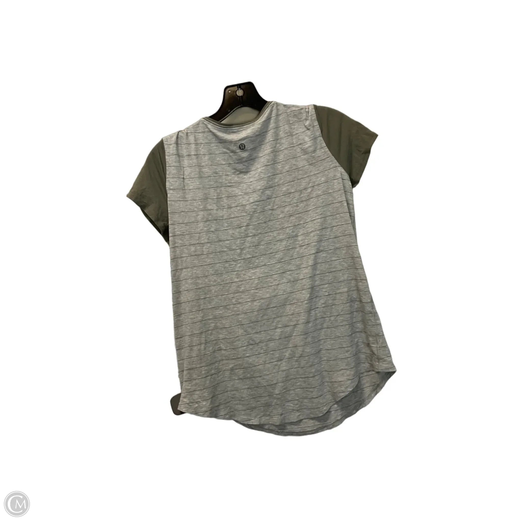 Athletic Top Short Sleeve By Lululemon In Grey, Size: S