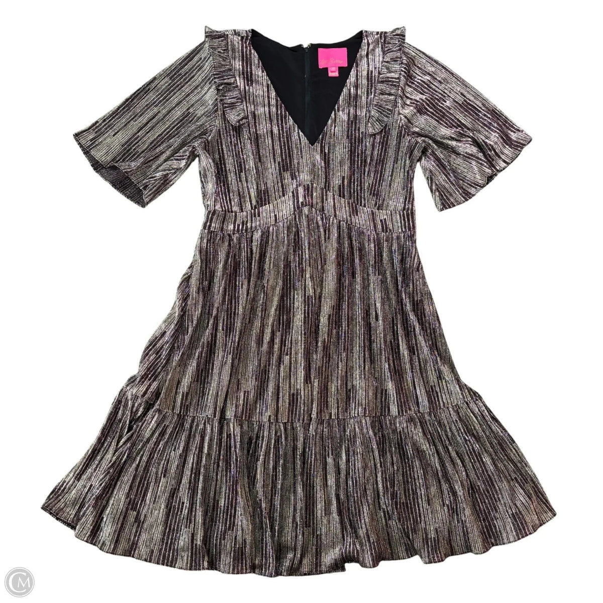 Dress Designer By Lilly Pulitzer In Gold & Purple, Size: L