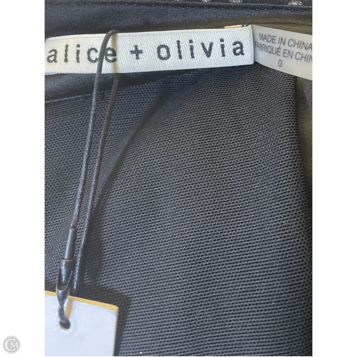 Dress Designer By Alice + Olivia In Black & Silver, Size: Xs