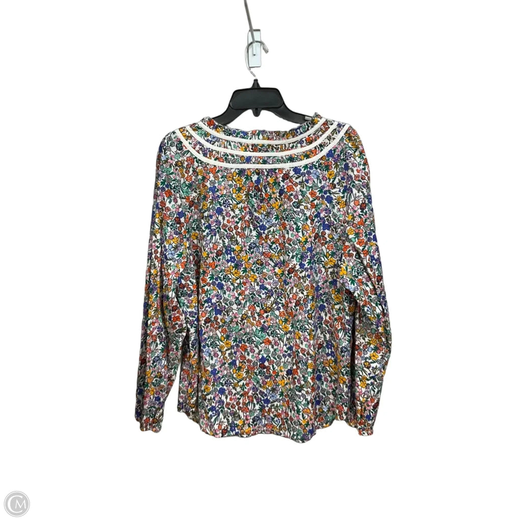 Blouse Long Sleeve By Talbots In Floral Print, Size: Xl