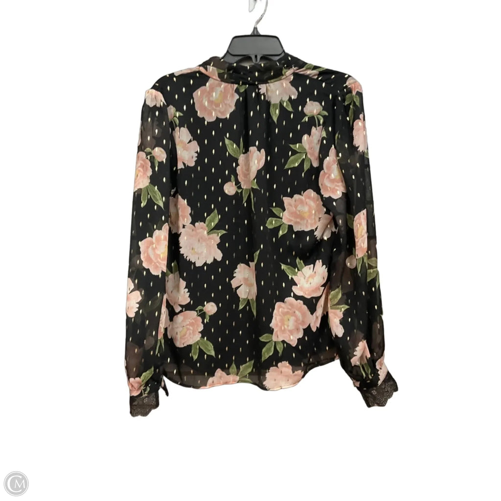 Blouse Long Sleeve By Joie In Floral Print, Size: L