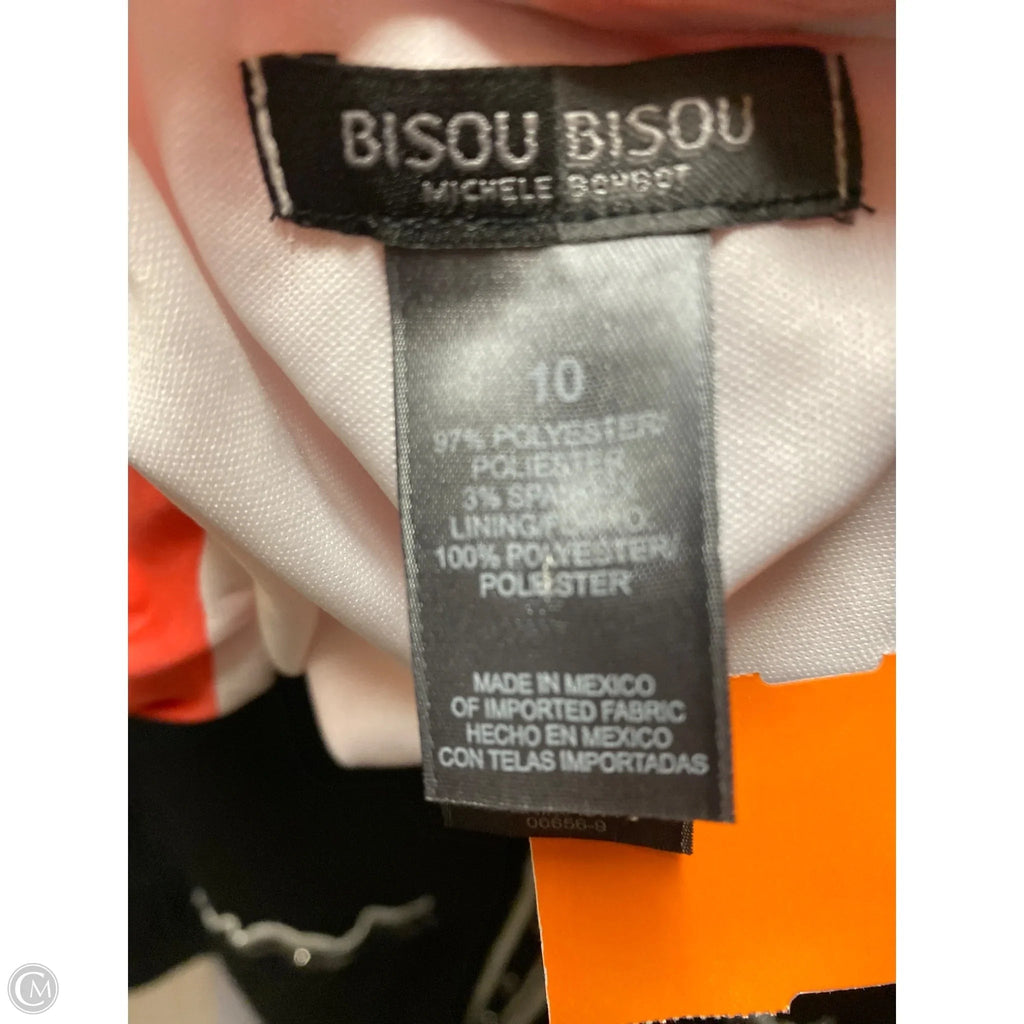 Dress Casual Midi By Bisou Bisou In Red & White, Size: M