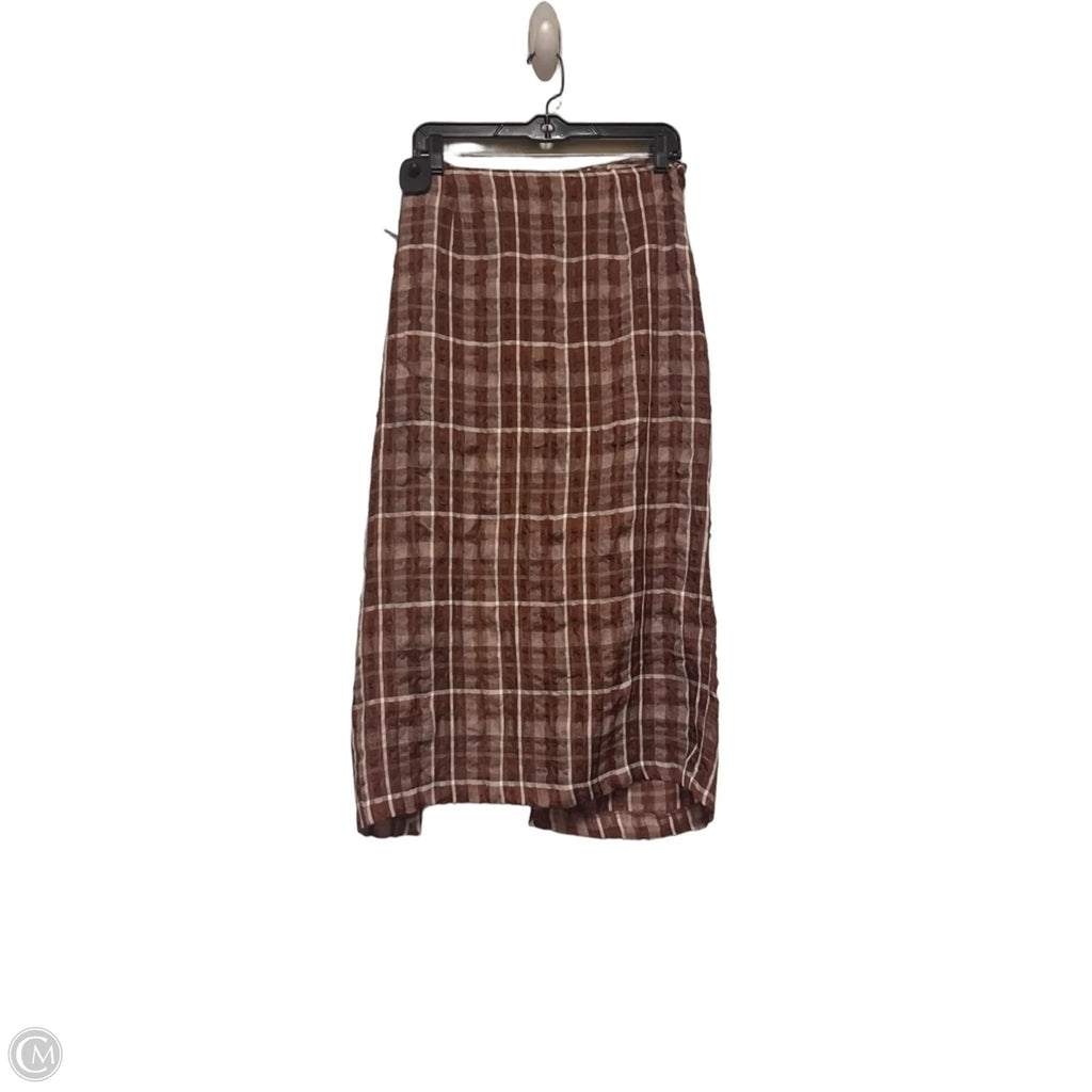 Skirt Midi By Zara In Plaid Pattern, Size: 8