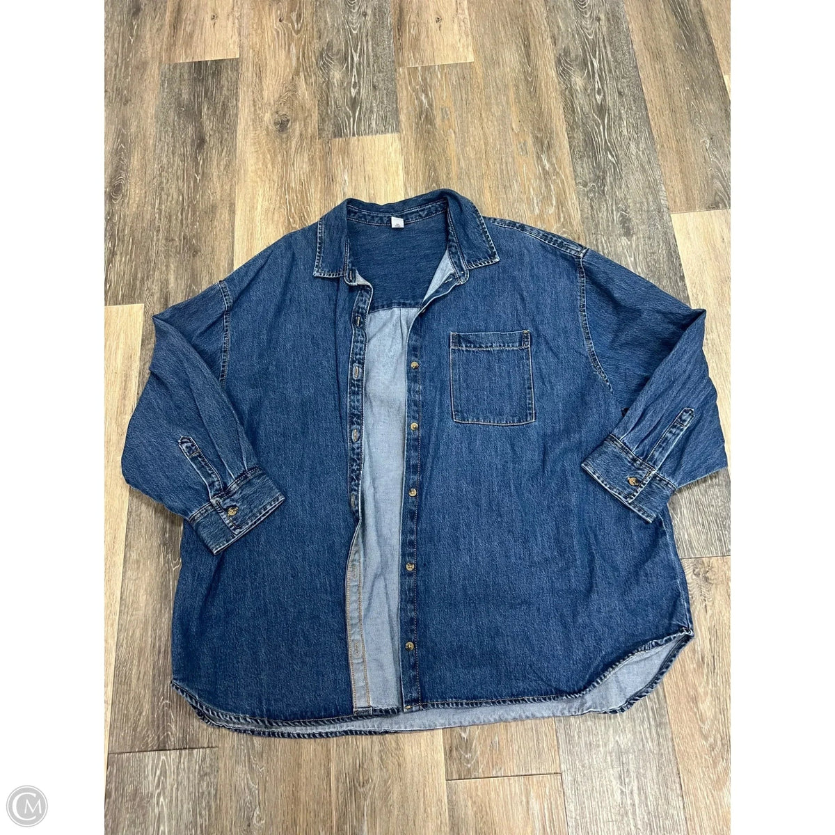 Jacket Shirt By Old Navy In Blue Denim, Size: 2x
