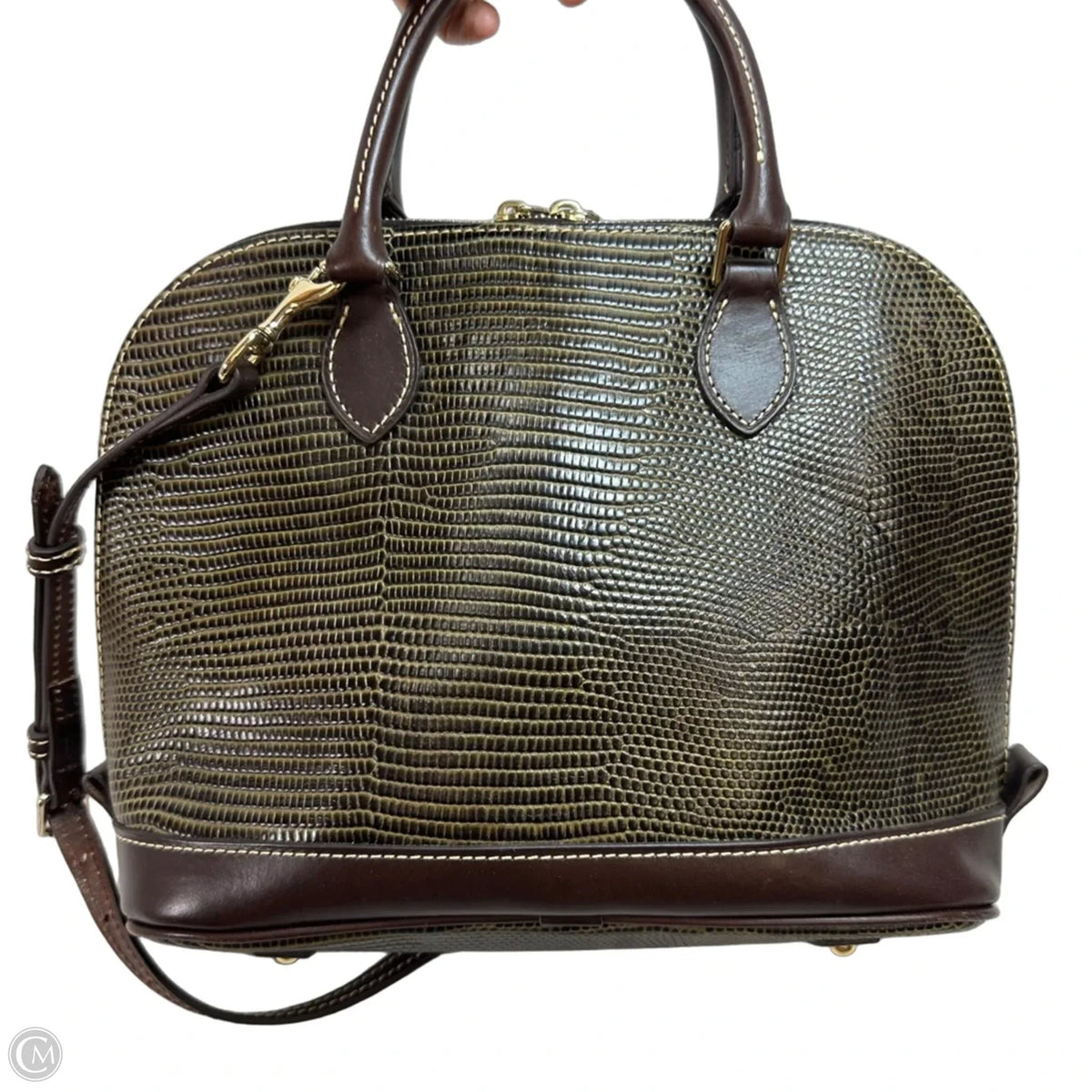 Zip zip satchel Handbag Designer By Dooney And Bourke, Size: Medium