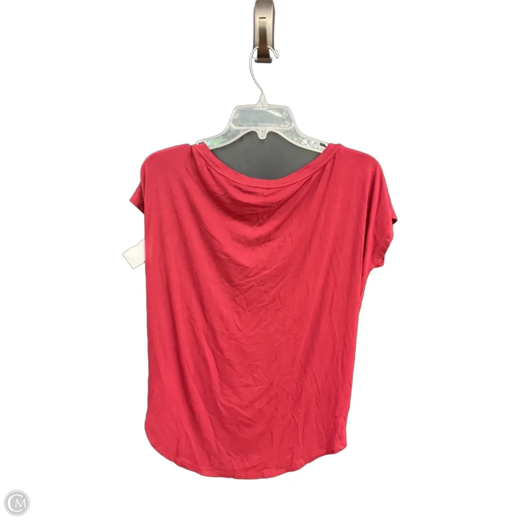 Top Short Sleeve Basic By Express In Maroon, Size: Xs