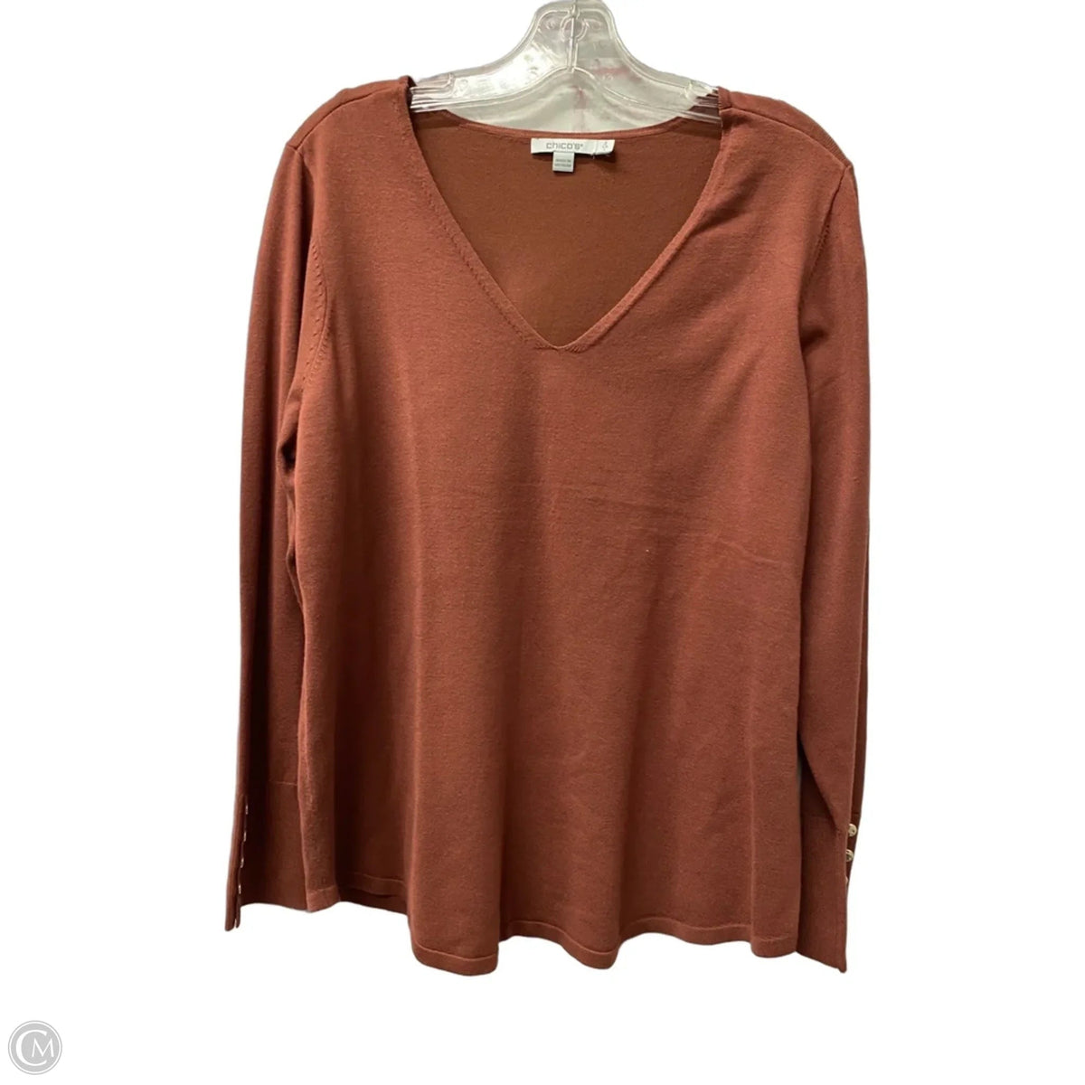 Sweater By Chicos In Orange, Size: L