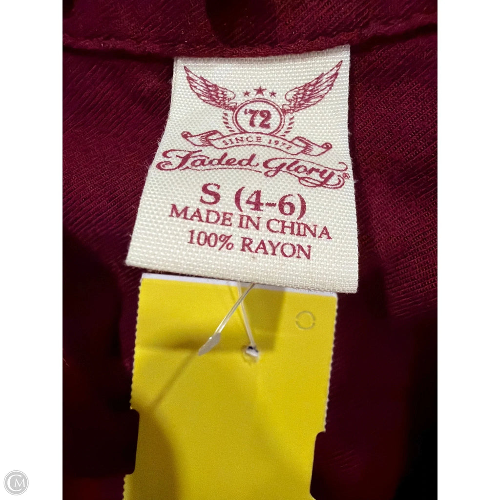 Top Long Sleeve By Faded Glory In Maroon, Size: S
