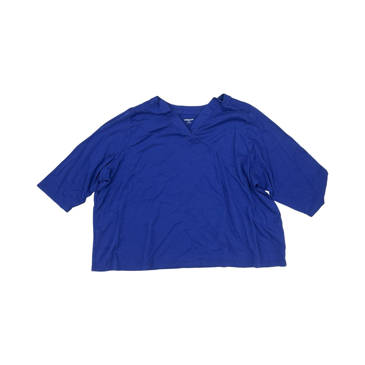 Top 3/4 Sleeve By Lands End In Blue, Size:3X