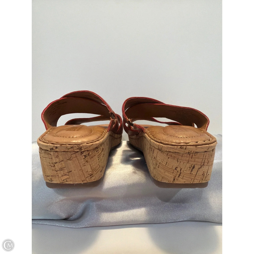 Sandals Heels Block By Born In Maroon, Size: 8