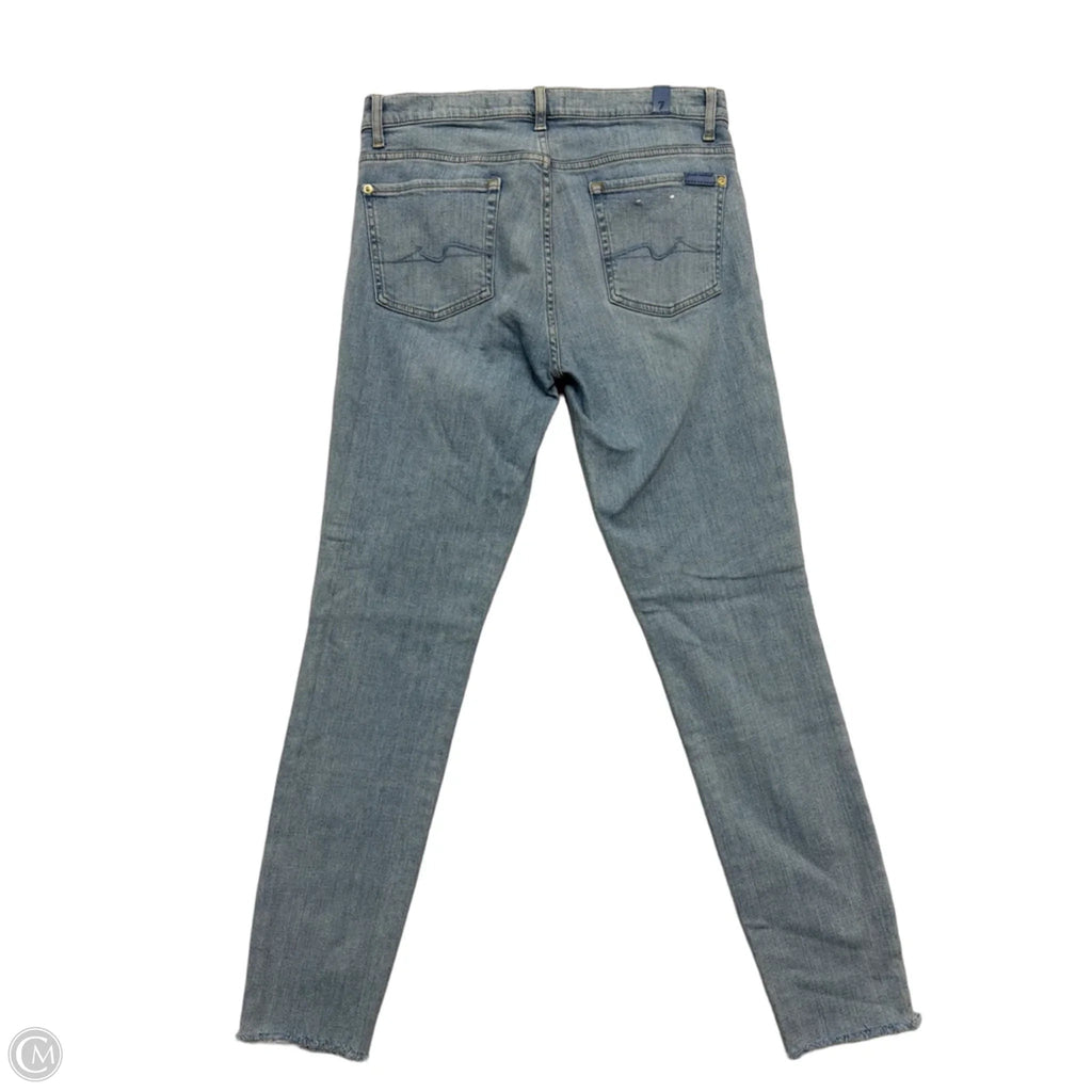 Jeans Cropped By 7 For All Mankind In Blue Denim, Size: 8