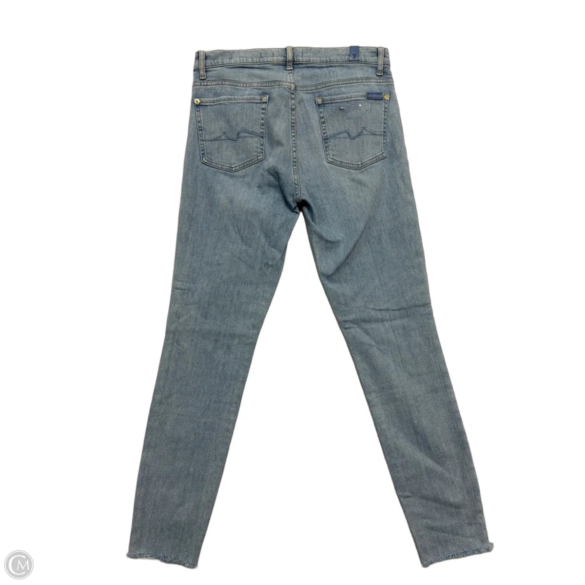 Jeans Cropped By 7 For All Mankind In Blue Denim, Size: 8