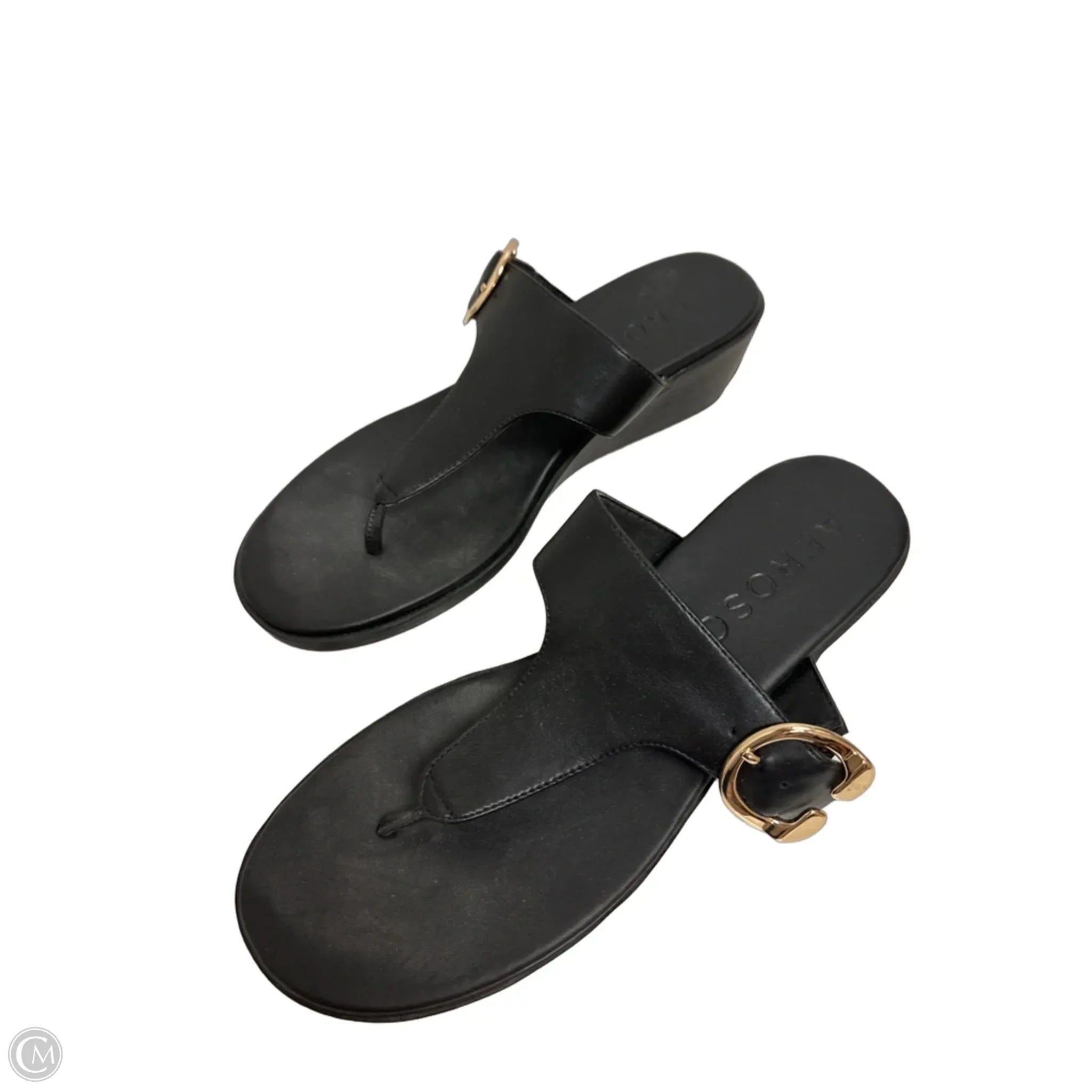 Sandals Heels Wedge By Aerosoles In Black, Size: 10