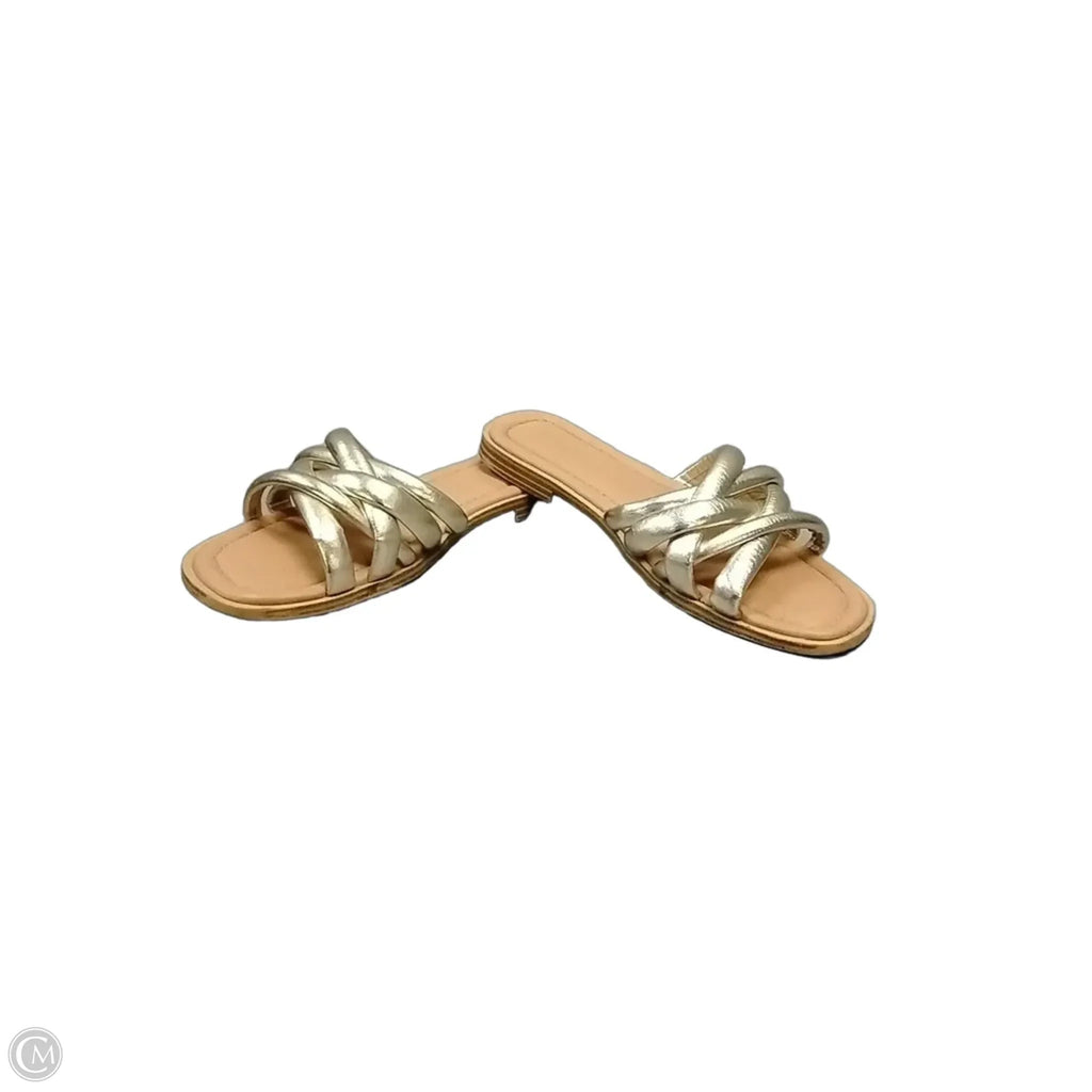 Sandals Flats By Universal Thread In Gold, Size: 7.5