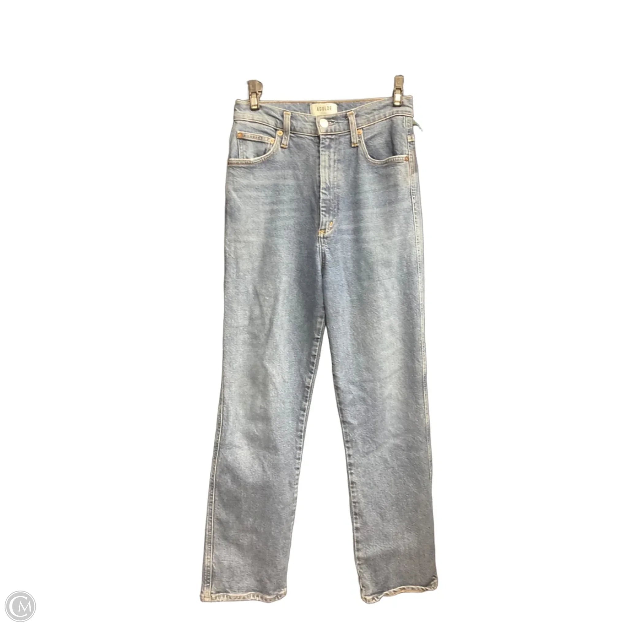 Jeans Straight By Agolde In Blue Denim, Size: 2