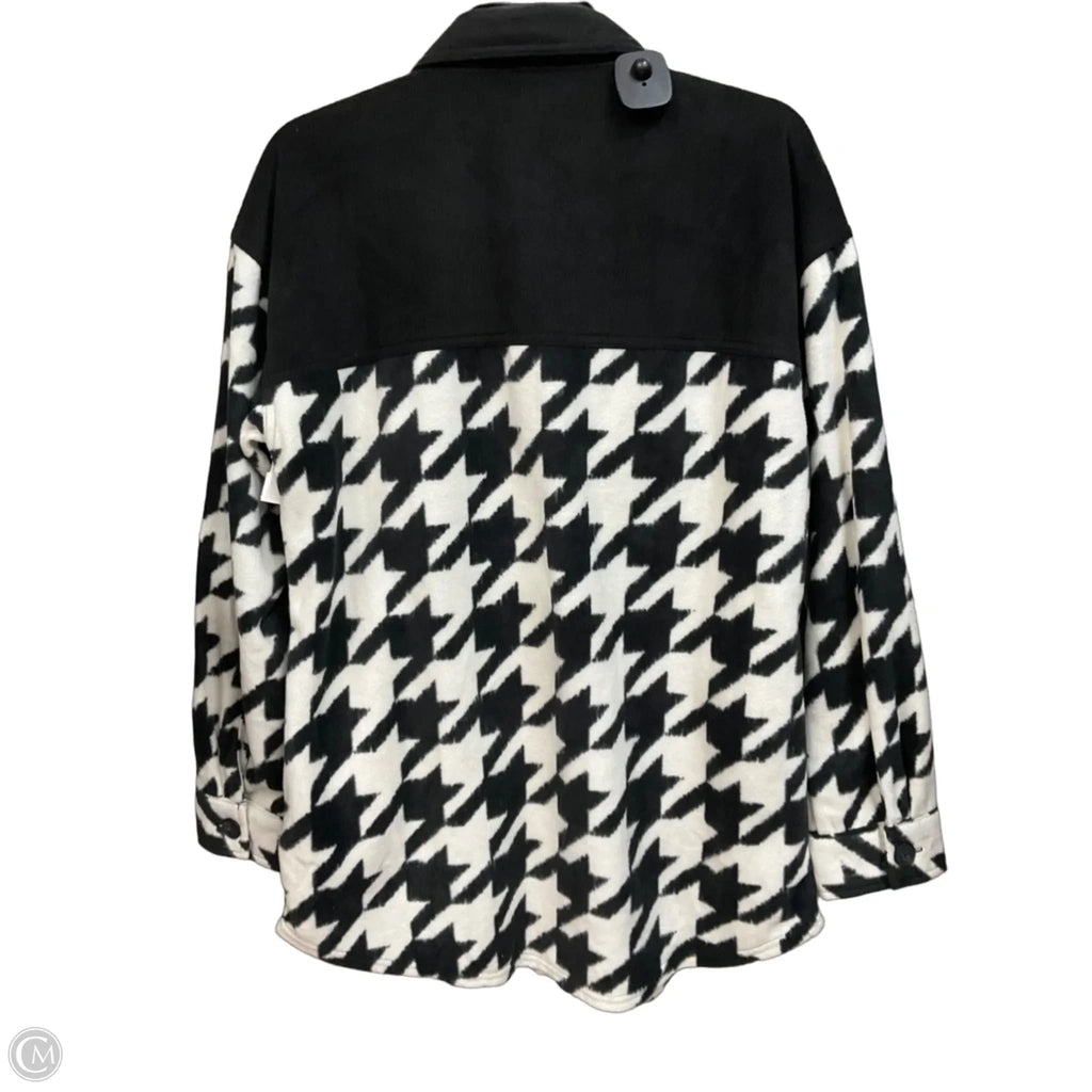 Jacket Shirt By Maurices In Black & White, Size: S