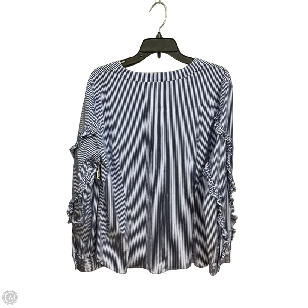 Top Long Sleeve By Dkny In Striped Pattern, Size: Xl