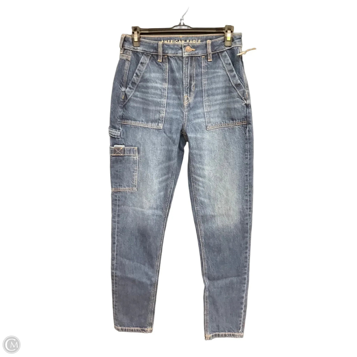 Jeans Straight By American Eagle In Blue, Size: 4l