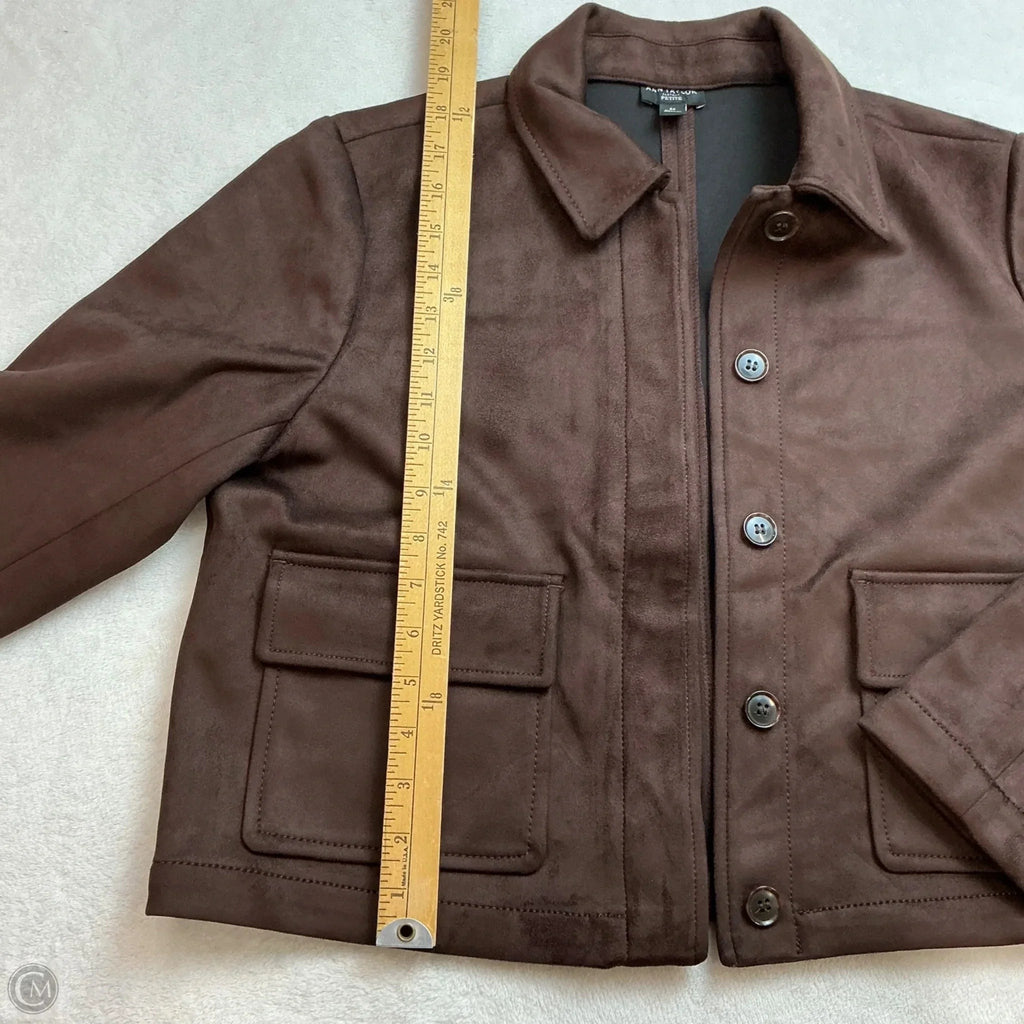 Jacket Moto By Ann Taylor In Brown, Size: Mp