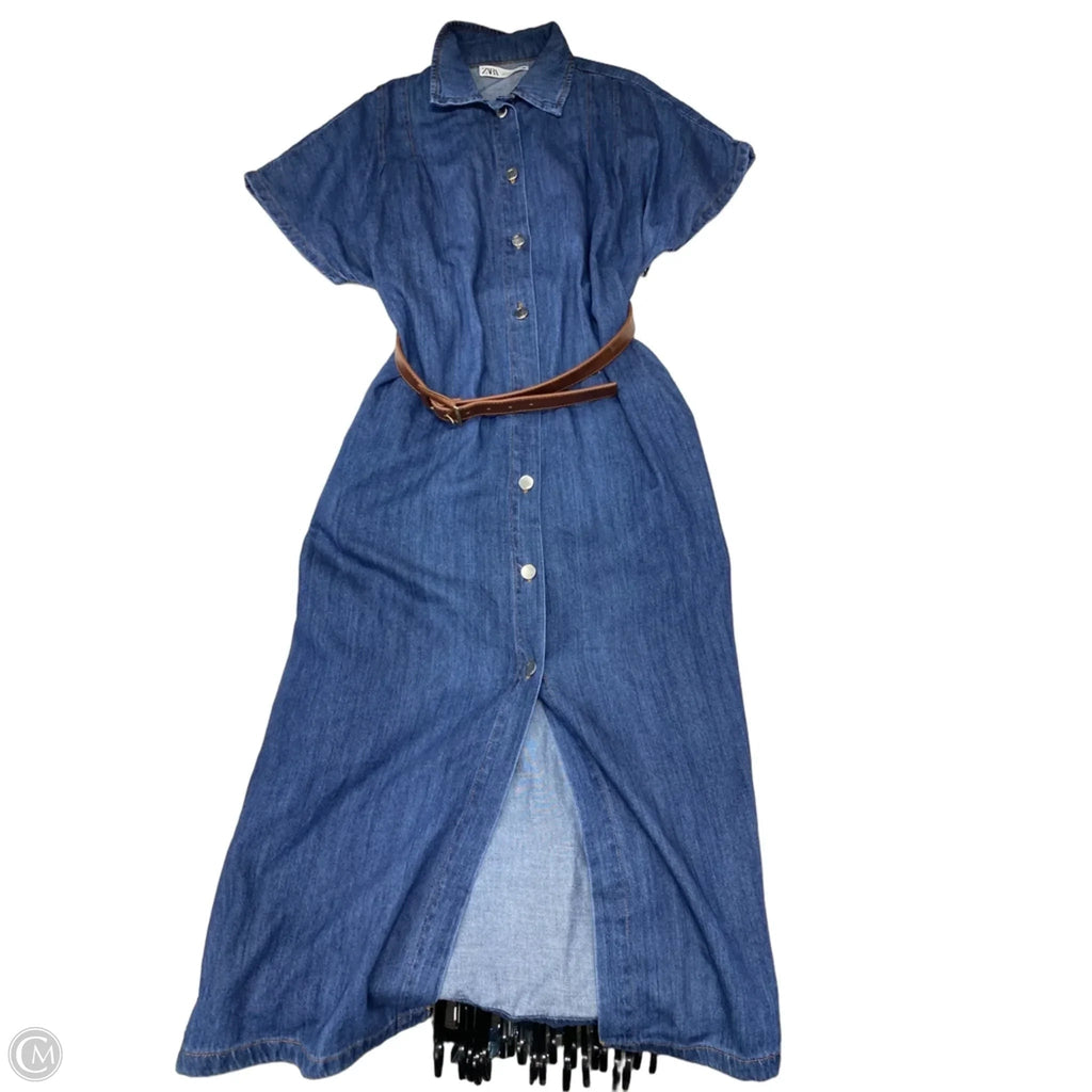 Dress Casual Maxi By Zara In Blue Denim, Size: S