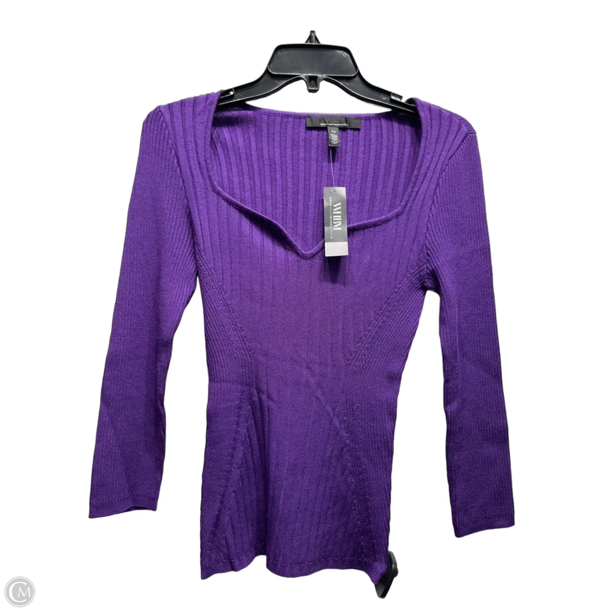 Top Long Sleeve By White House Black Market In Purple, Size: Xs