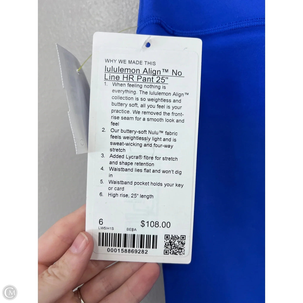 Athletic Leggings By Lululemon In Blue, Size: 6