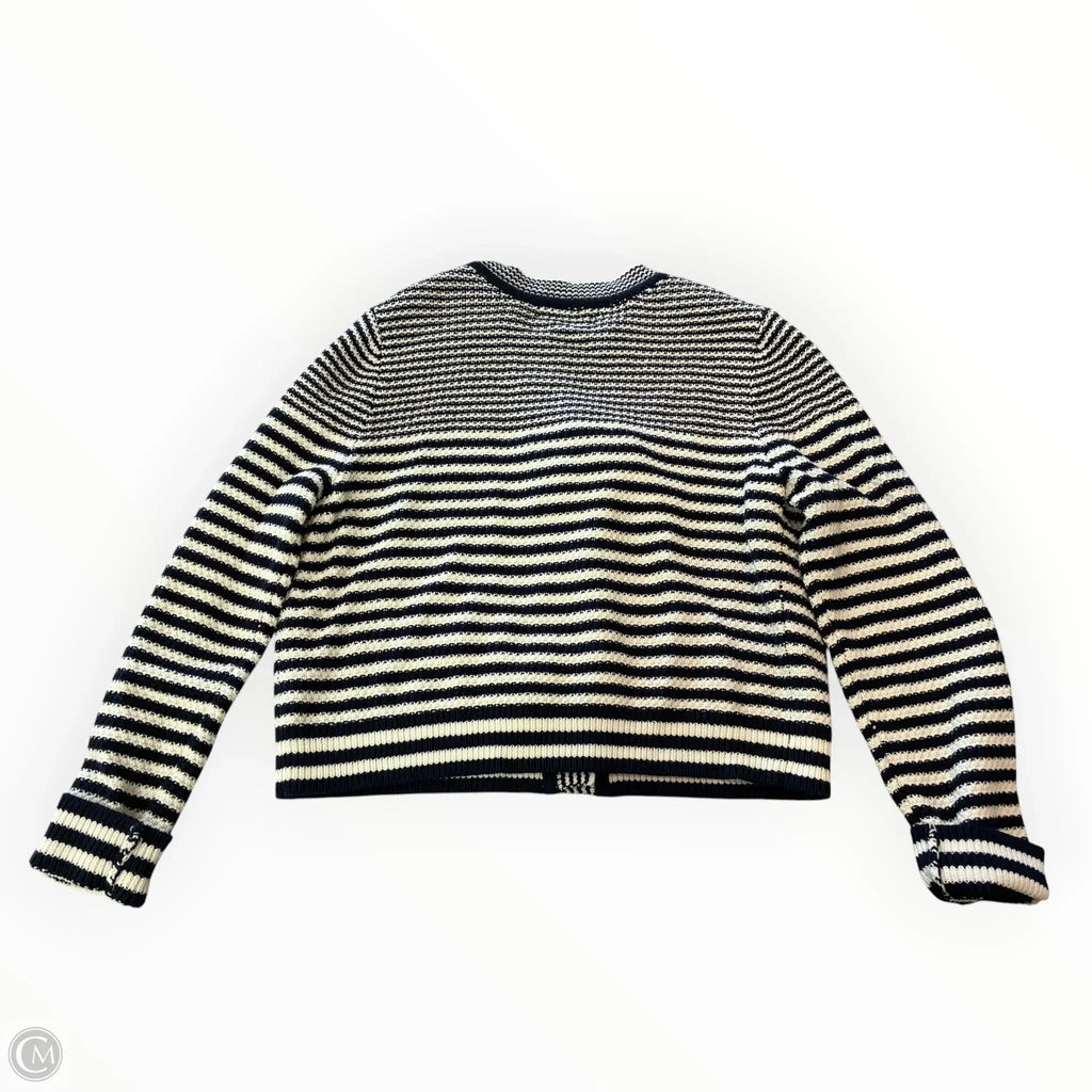 Sweater Cardigan By Marled In Blue & White, Size: L