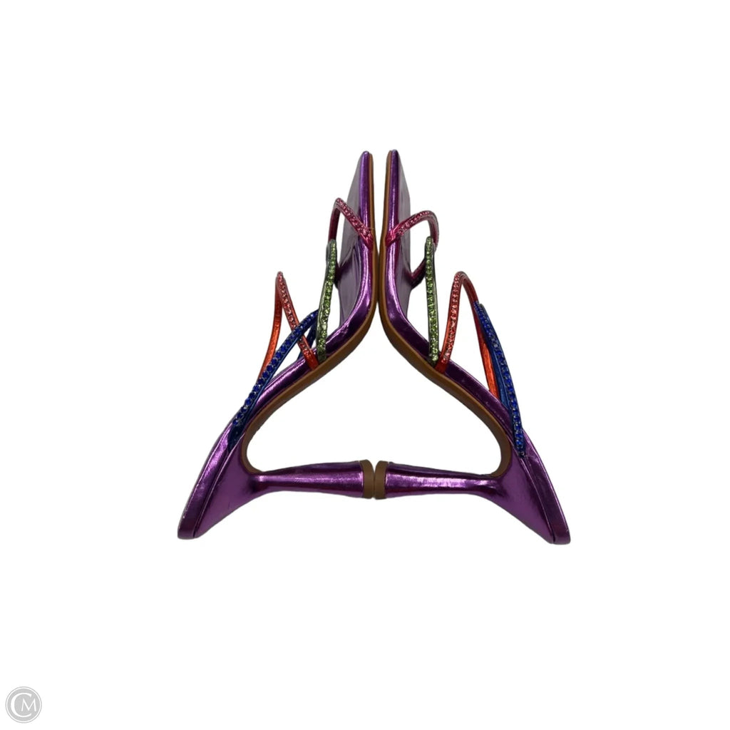 Sandals Heels Kitten By Zara In Purple, Size: 6.5