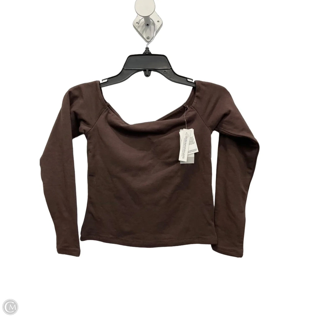 Top Long Sleeve By Abercrombie And Fitch In Brown, Size: S