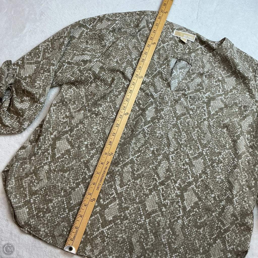 Top Long Sleeve By Michael By Michael Kors In Snakeskin Print, Size: Xl