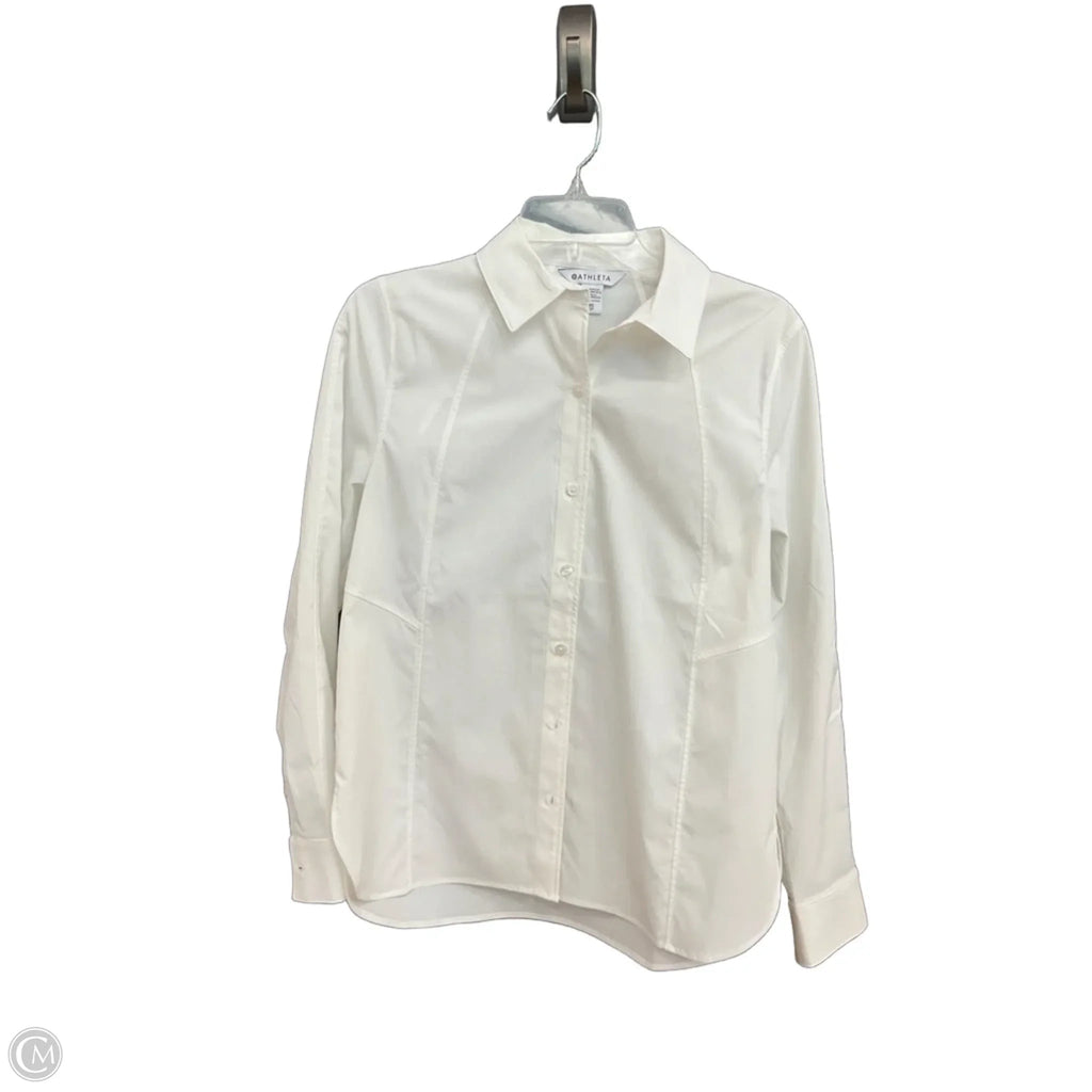 Blouse Long Sleeve By Athleta In White, Size: Xs
