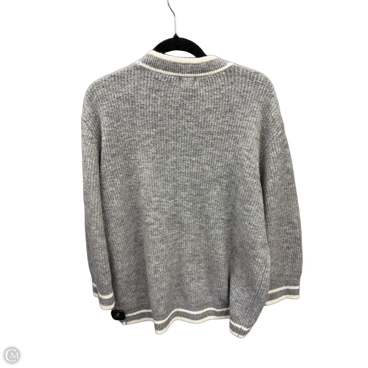 Sweater Cardigan By A New Day In Grey & White, Size: S